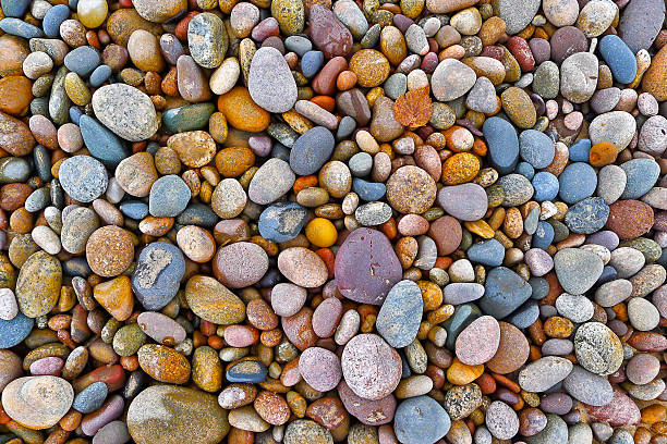 Multi-Colored Pebbles and Rocks stock photo
