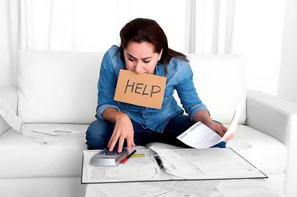 istock young woman at home in stress accounting in financial problems 528778681