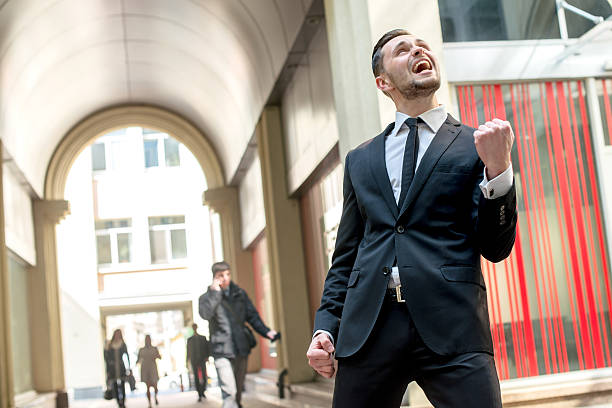 istock Incredible luck. Successful businessman enjoys his success 528778955