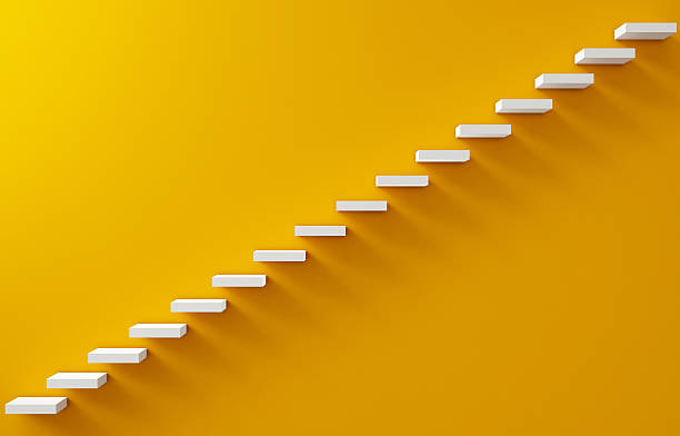 istock Stairs Rendered on the Yellow Wall 528780491