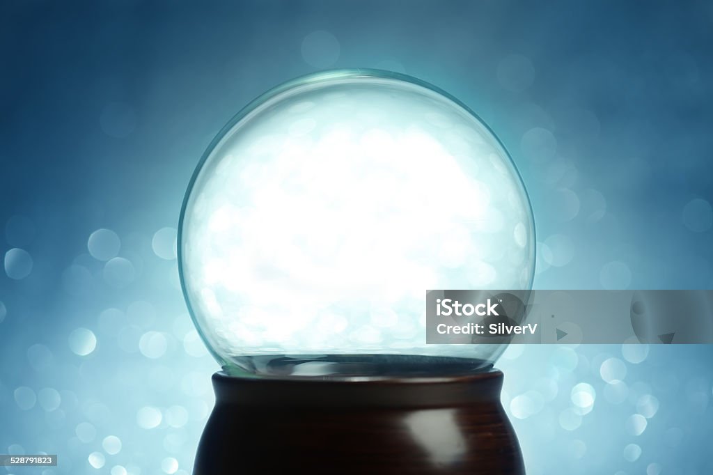 Empty snow globe Empty snow globe Christmas background Crystal Ball Stock Photo