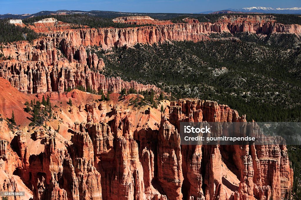 Beautiful rock formations at Bryce canyon, USA Rock formations at Bryce Canyon along with forest in morning light Acute Angle Stock Photo