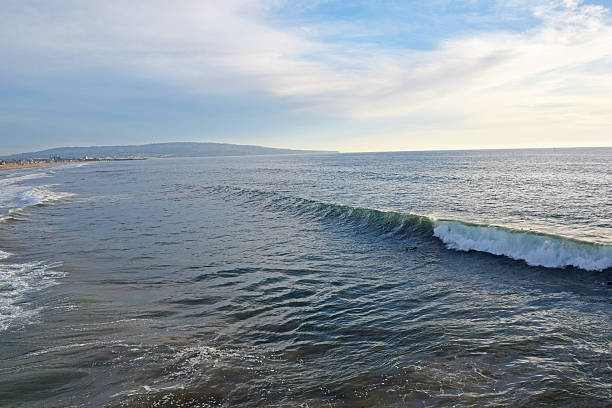 manhattan beach surf - santa monica surfing beach city of los angeles stock-fotos und bilder