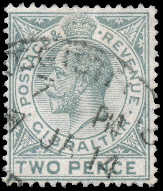 istock Stamp printed in GIBRALTAR shows image of the George V 528796371
