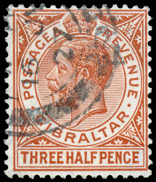 istock Stamp printed in GIBRALTAR shows image of the George V 528796373