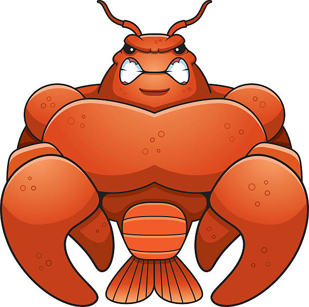 zła kreskówka, skurcz raków - crayfish new orleans cajun food louisiana stock illustrations