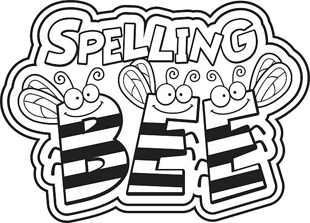 Cartoon Spelling Bee A cartoon illustration of the word buzz with a bee theme. spelling bee stock illustrations