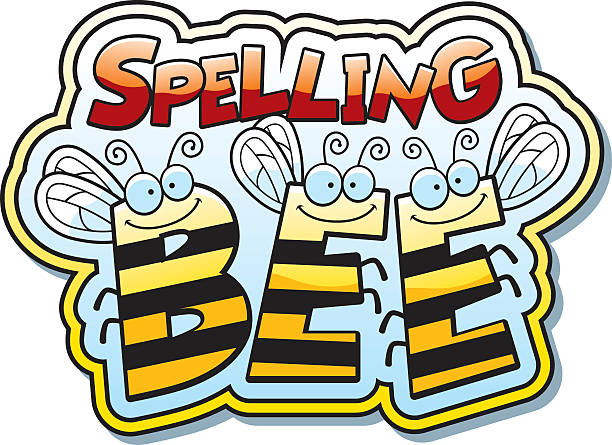 Cartoon Spelling Bee A cartoon illustration of the word buzz with a bee theme. spelling bee stock illustrations