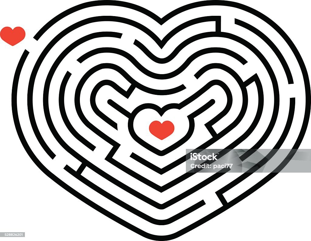 Corazón Maze - arte vectorial de Laberinto libre de derechos