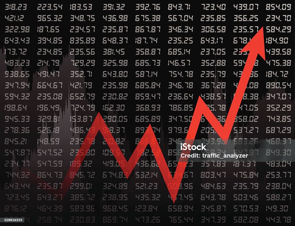 Stock market chart Illustration contains a transparency blends/gradients. Additional .aiCS6 file included. EPS 10 Moving Up stock vector