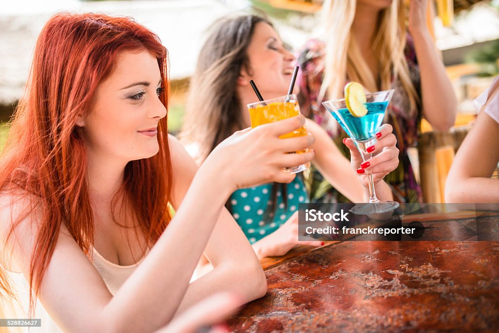 Friends having fun with drinks 18-19 Years Stock Photo