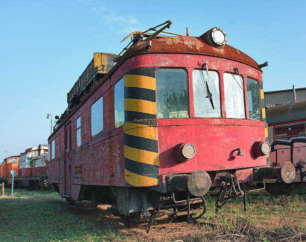istock Old abandoned  trains at  depot in sunny day 528827519