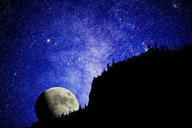moon and milky way montage