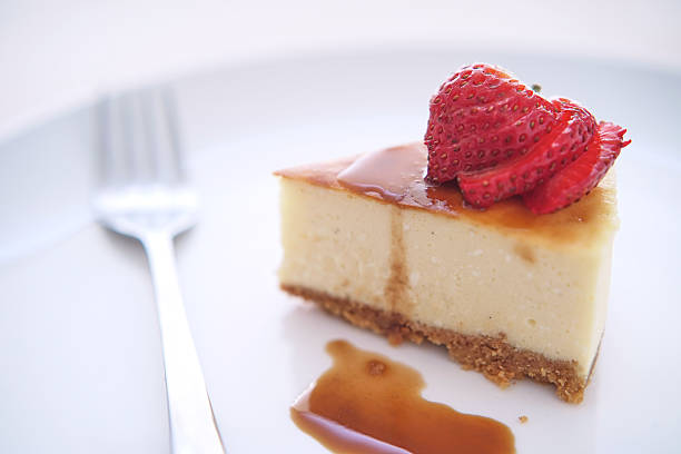 istock Small slice of cheesecake on a big plate 528828795