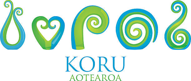 Set of glass Maori Koru curl ornaments. A set of glass Maori Koru curl ornaments. koru stock illustrations