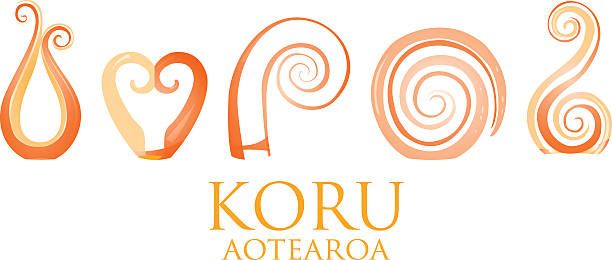Set of glass Maori Koru curl ornaments. A set of glass Maori Koru curl ornaments. koru stock illustrations