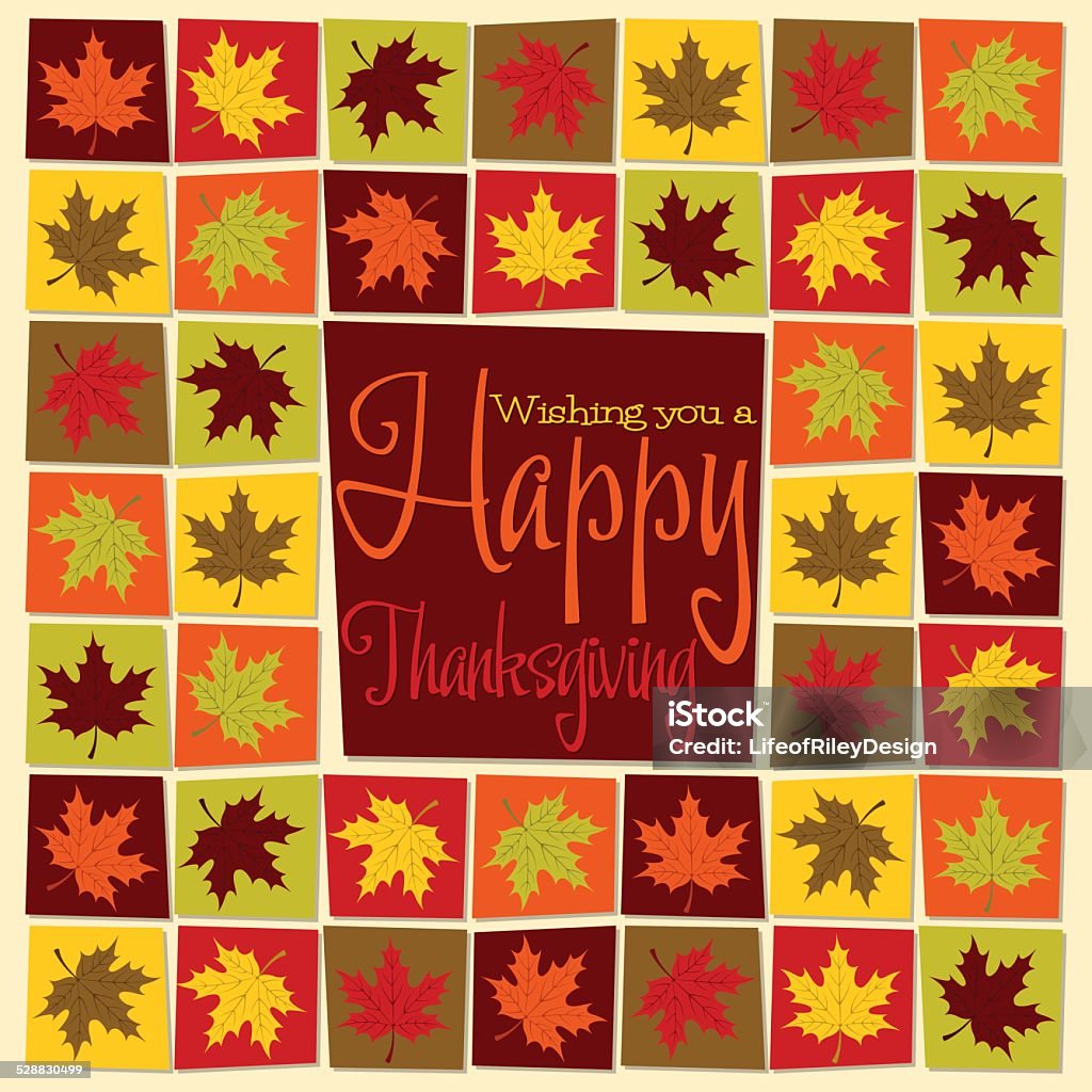 Bright mosaic Thanksgiving card in vector format. Autumn stock vector