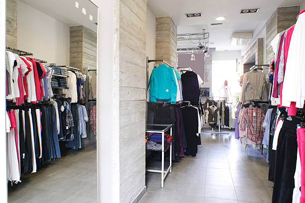 istock brand new interior of cloth store 528831861