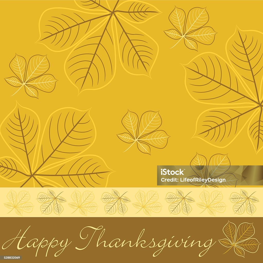 Hand drawn fall leaf Thanksgiving card in vector format. Autumn stock vector