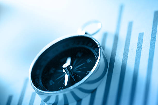 istock Diagram with compass in blue toning 528864045