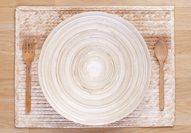 istock wooden spoon and fork and empty wooden dish 528864669