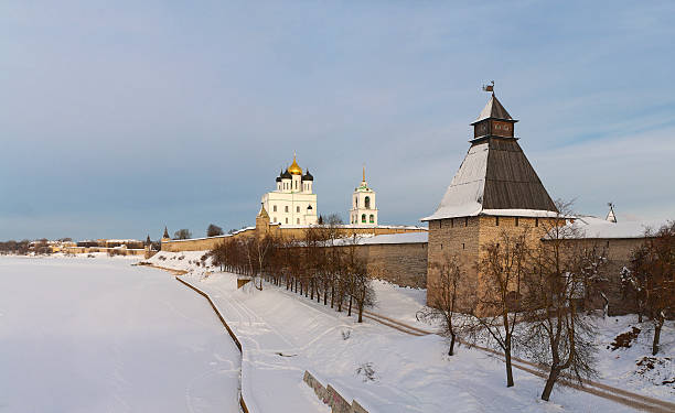 istock Winter view of Pskov Kremlin and powerful Vlas tower 528864833