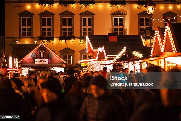 Crowd On Xmas Market Düsseldorf Stock Photo - Download Image Now - Adult, Built Structure, Capital Cities