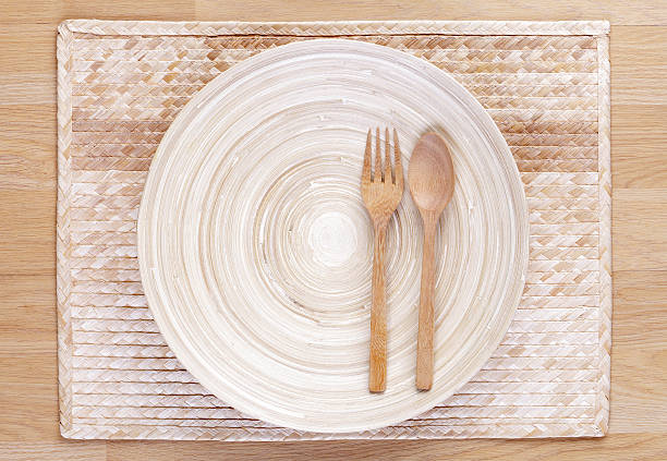 istock wooden spoon and fork and empty wooden dish 528865289