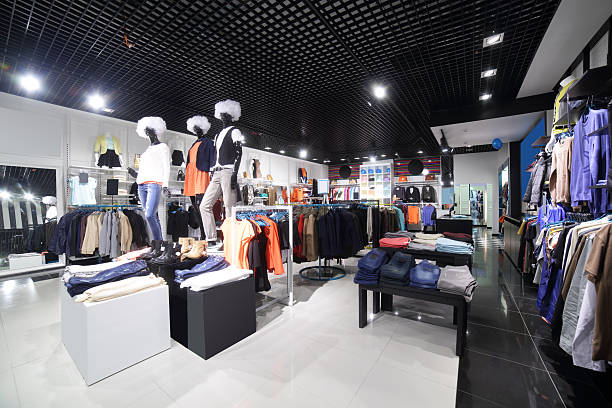 istock brand new interior of cloth store 528875699