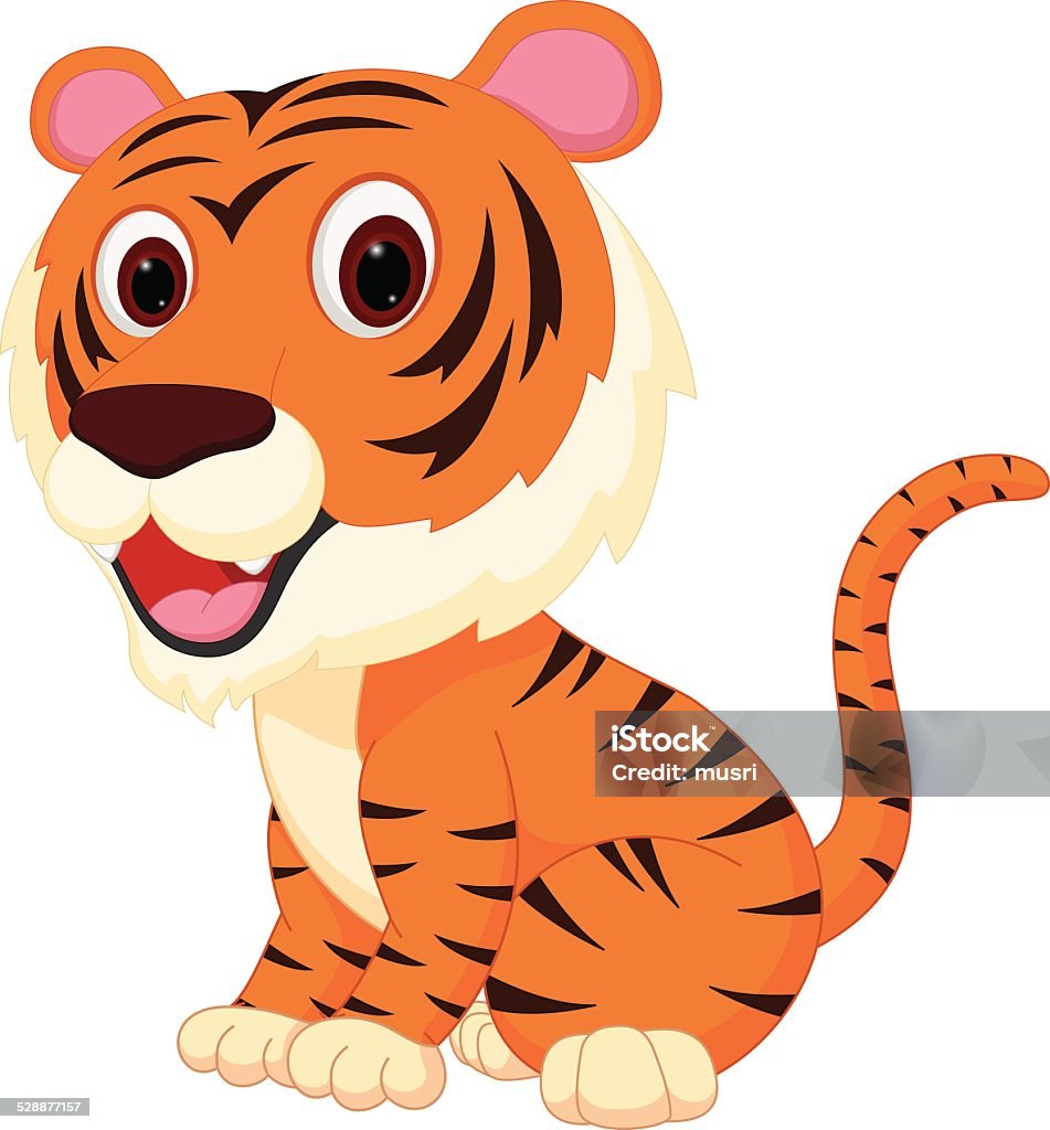 Cute Tiger Cartoon Stock Illustration - Download Image Now ...