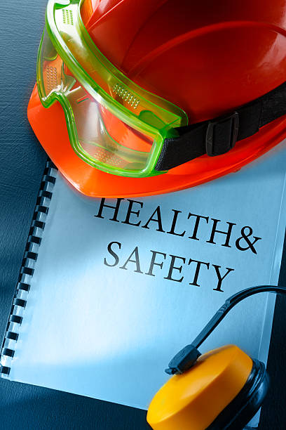 istock Goggles, earphones and red helmet 528877933