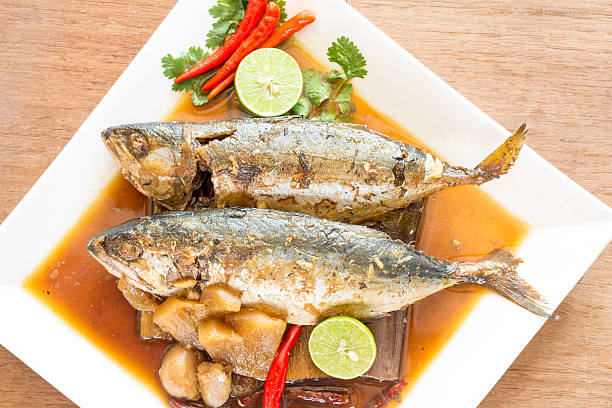 istock Boiled mackerel sweet and salt,Thai food 528885415