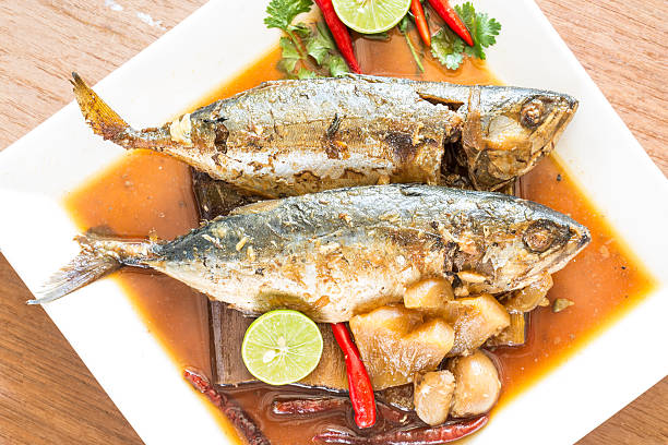istock Boiled mackerel sweet and salt,Thai food 528885419