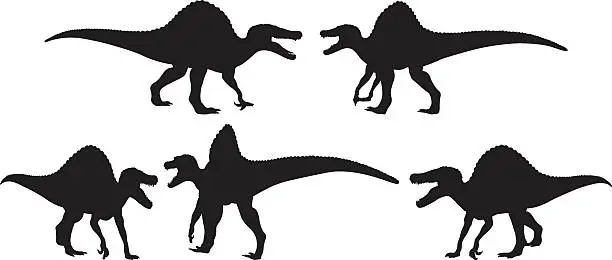 Vector illustration of Various views of dinosaur