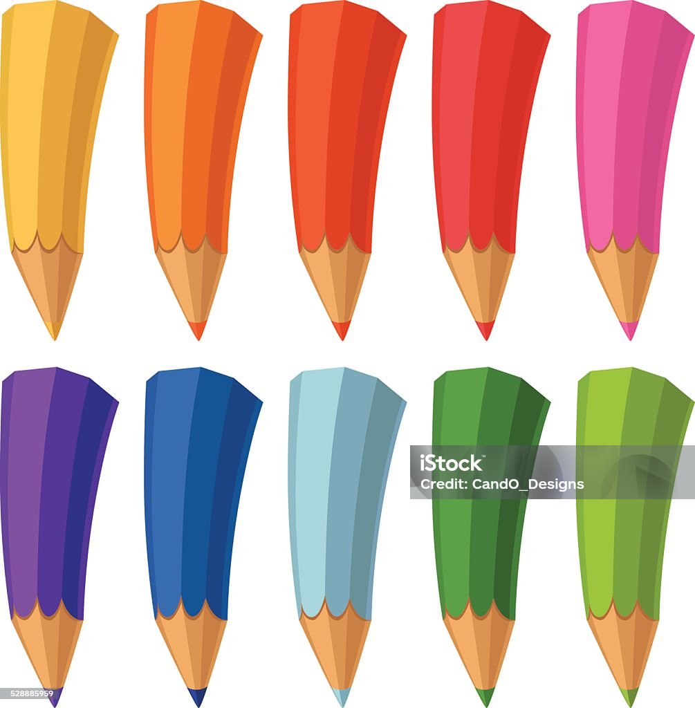 Colored Pencils Cartoon Cartoon set of colored pencils Blue stock vector