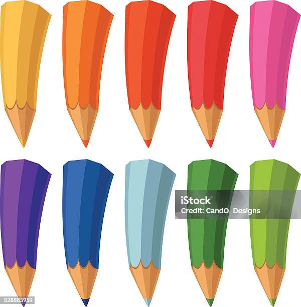 Colored Pencils Cartoon Stock Illustration - Download Image Now - Blue, Crayon, Kelly Green