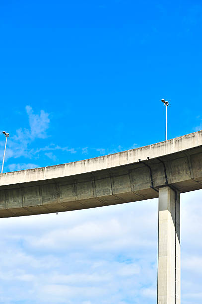 istock Elevated expressway. The curve of suspension bridge, Thailand. 528886499
