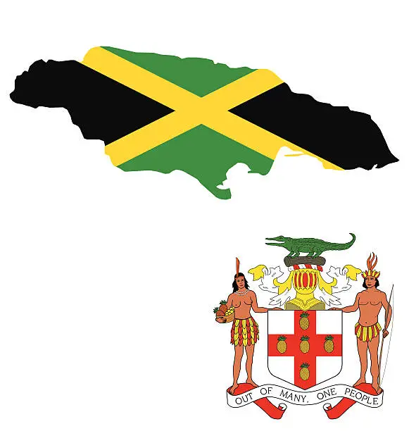 Vector illustration of Jamaica Flag