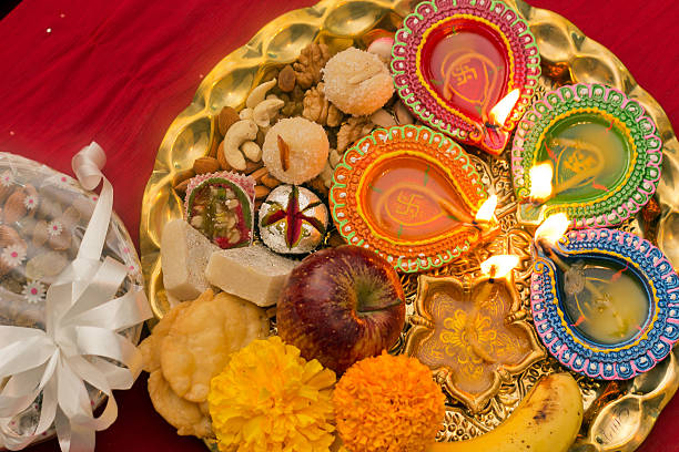 Bellissimo Diwali Thali - foto stock