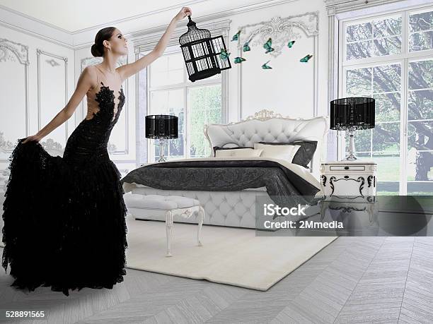 Beautiful Girl In A Classic Room Stock Photo - Download Image Now - Adult, Artist, Arts Culture and Entertainment