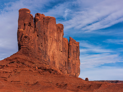 United States. State of Arizona. Monument Valley. Elephant Butte. Monument Valley is a region of the Colorado Plateau. Its Navajo name, Tsé Biiʼ Ndzisgaii, means 