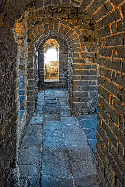 wnętrze strażnica na wielkie chiny ściany - ship fort castle stone wall zdjęcia i obrazy z banku zdjęć