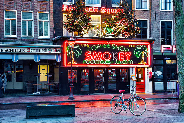 Coffeeshop Smokey cannabis coffee shop in Amsterdam Amsterdam, Netherlands - January 6, 2013: Coffeeshop Smokey is a cannabis coffee shop located on the biggest square in Amsterdam, Rembrandt Square. hashish photos stock pictures, royalty-free photos & images