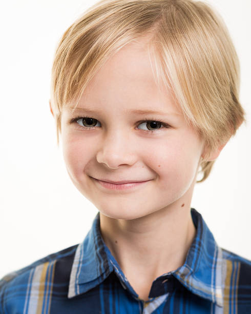 istock Handsome Young Boy In Smart Blue Shirt 528897743