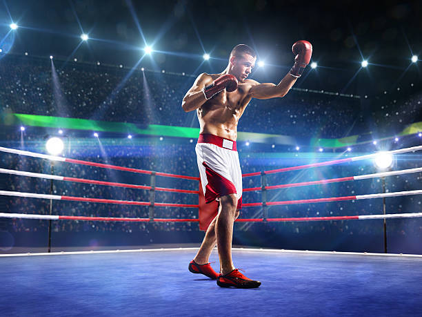 istock Professionl boxer is standing on the ring 528898359