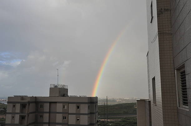 istock Vibrant Double Rainbow in a Storm 528898630