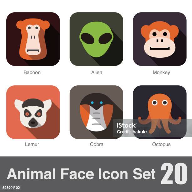 Animal Face Icons Set Vector Illustration Stock Illustration - Download Image Now - Duck-Billed Platypus, Alien, Animal