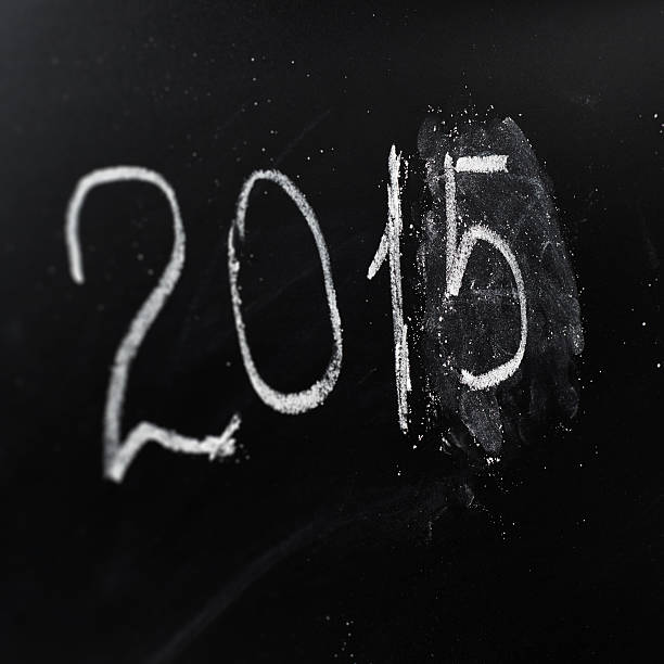 istock Year number 2015 written on the board 528903880