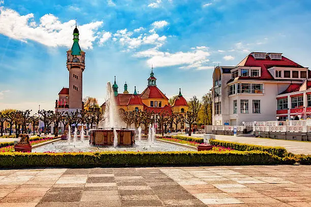 Beautiful architecture of Sopot at morning, Poland.