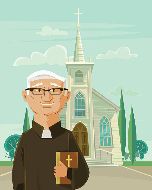 Ilustración de Sacerdote Y La Iglesia Católica Ilustración De Vectores De  Dibujos Animados Planos y más Vectores Libres de Derechos de Reverendo -  Clerecía - iStock